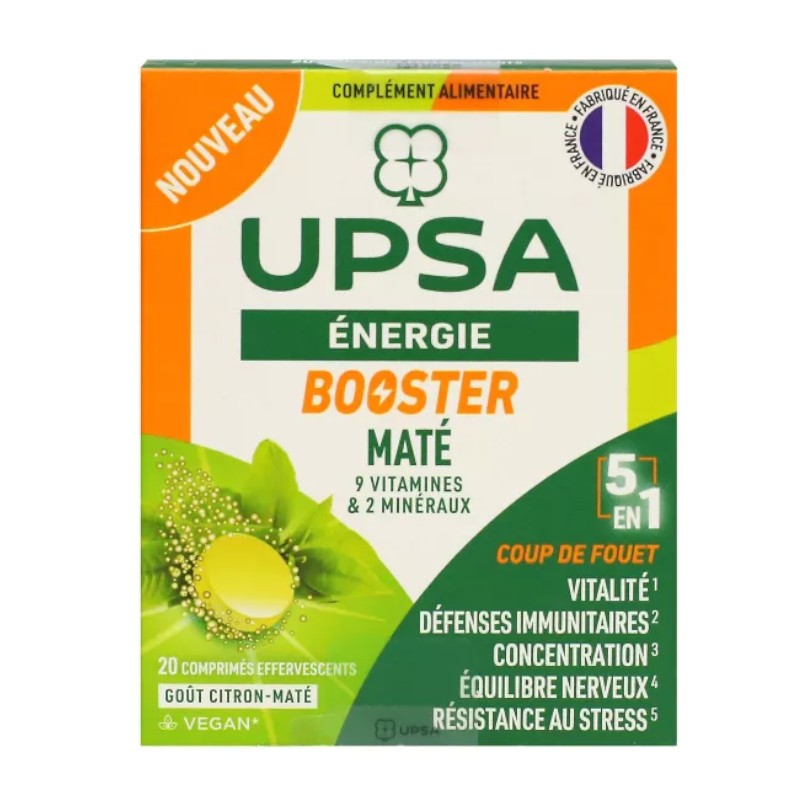 UPSA Energie Booster maté 5 en 1 (Contenance : 20 comprimés effervescents)