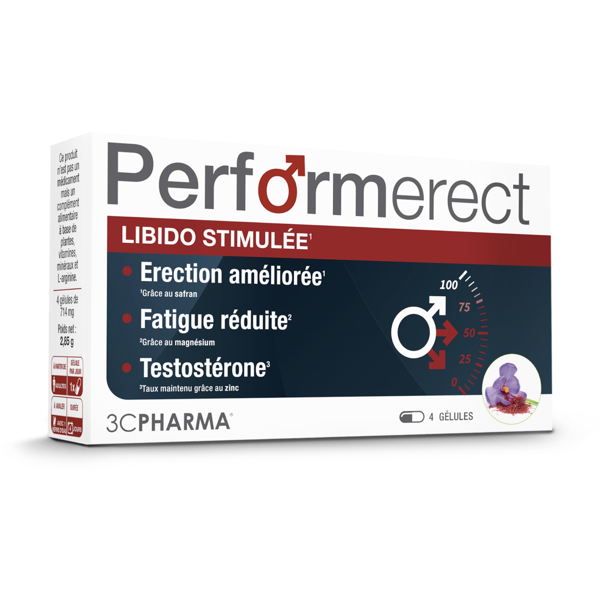 Performerect libido LES 3 CHENES (Capacity: 4 tablets)