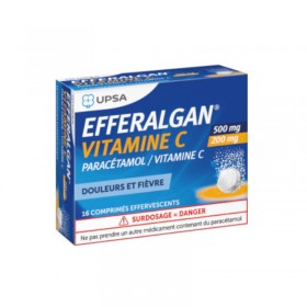 Efferalgan 500mg + vitamine C 200mg comprimés effervescents - UPSA