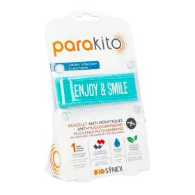 Parakito bracelet turquoise "Enjoy & smile" anti-moustiques rechargeable