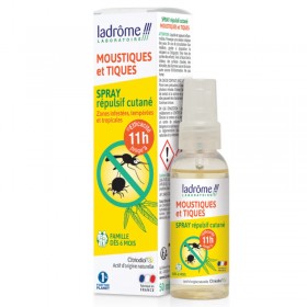 2 in 1 repellent spray: mosquitoes and ticks LADROME