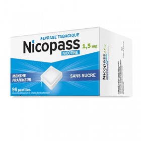 Nicopass 1.5 mg sugar free fresh mint flavor - 96 lozenges