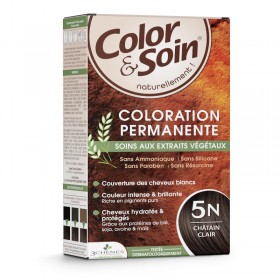 Coloration permanente 5N châtain clair Color et Soin LES 3 CHENES