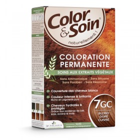 Coloration permanente 7GC blond doré cuirvé Color et Soin LES 3 CHENES