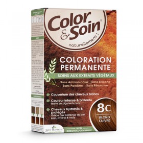 Coloration permanente 8C blond cuivré Color et Soin LES 3 CHENES