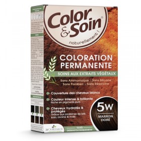 Permanent hair dye 5W golden brown Color&Soin LES 3 CHENES