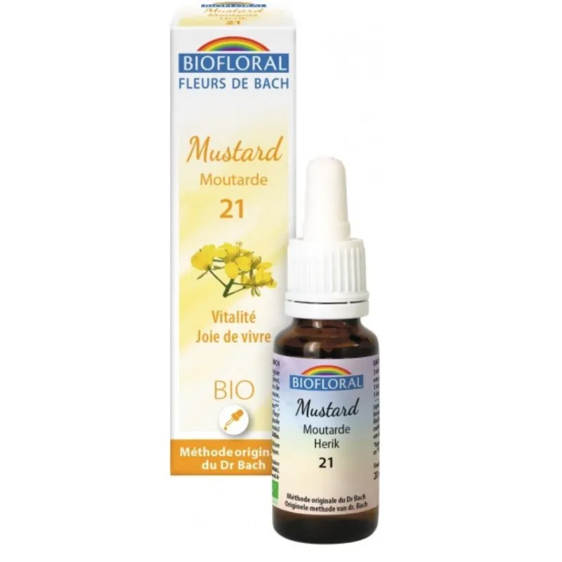 Fleur de Bach BIO Mustard (Moutarde) Flacon 20 ml BIOFLORAL Fleur de Bach BIO Mustard (Moutarde) Flacon 20 ml BIOFLORAL