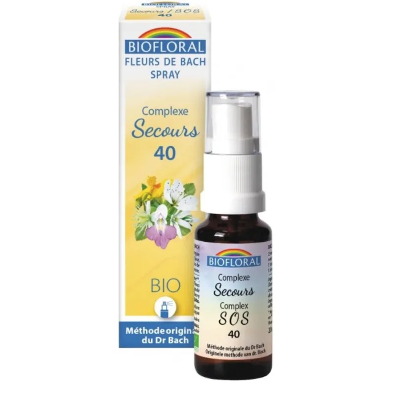Fleur de Bach Complexe Secours 40 Spray 20ml BIOFLORAL Fleur de Bach Complexe Secours 40 Spray 20ml BIOFLORAL