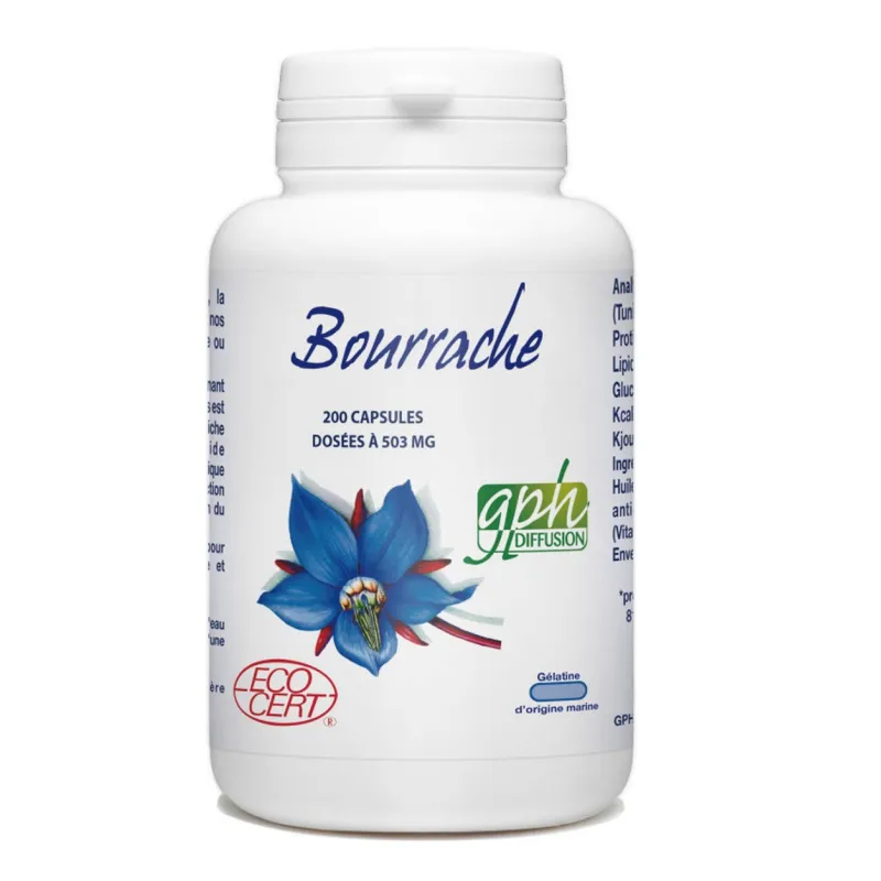 Bourrache BIO 503 mg 200 capsules marines Bourrache BIO 503 mg 200 capsules marines