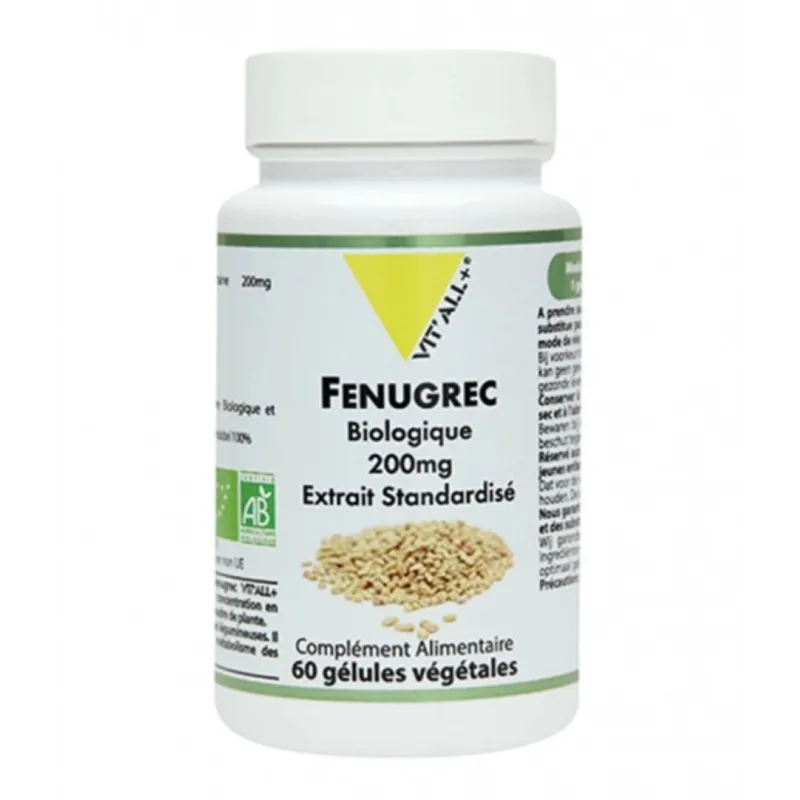 Fenugrec BIO Extrait standardisé 60 gélules VIT'ALL+ Fenugrec BIO Extrait standardisé 60 gélules VIT'ALL+