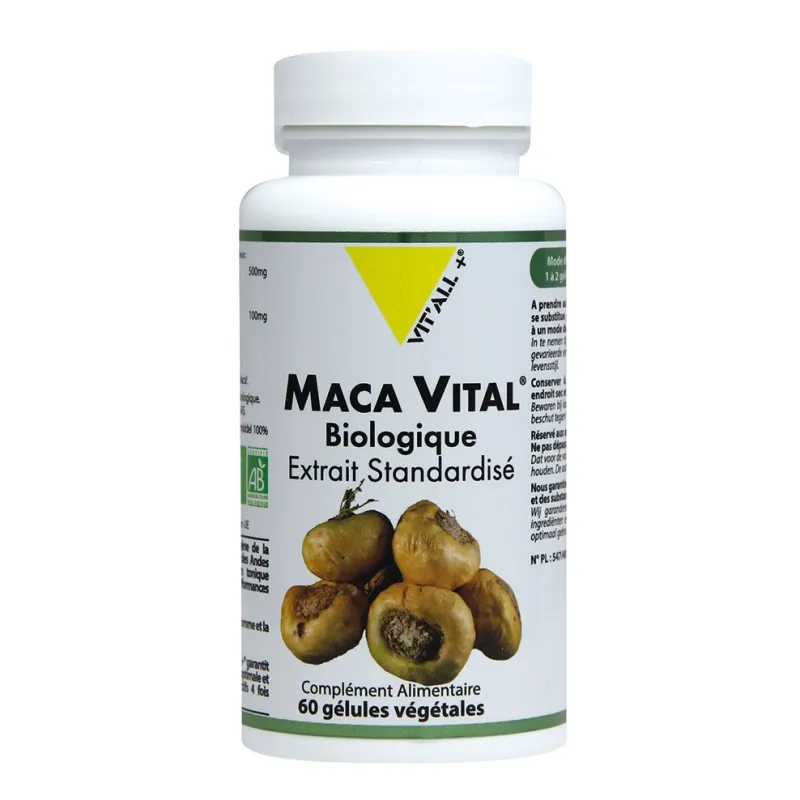 Maca Vital Bio 500 mg 60 gélules VIT'ALL+ Maca Vital Bio 500 mg 60 gélules VIT'ALL+