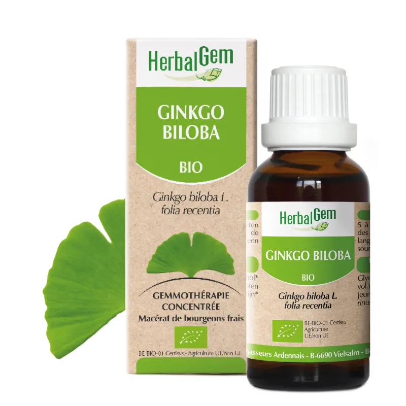 Ginkgo biloba BIO Macérat mère Bourgeons Flacon 30 ml HERBALGEM Ginkgo biloba BIO Macérat mère Bourgeons Flacon 30 ml HERBALGEM