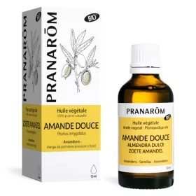 Huile végétale Amande douce BIO Flacon 50 ml | PRANAROM