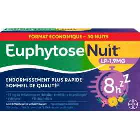 Euphytose nuit LP 1,9 mg mélatonine - 30 comprimés