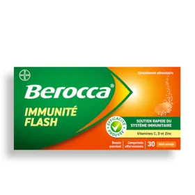 Berocca Immunite Flash : Vitamins C, D & minerals - 30 effervescent tablets