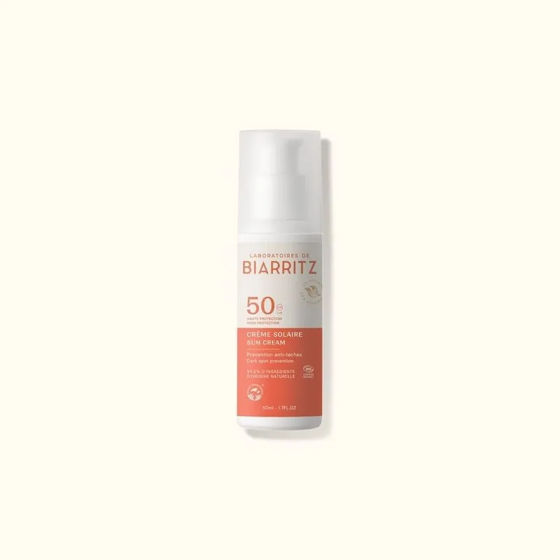 LABORATOIRES DE BIARRITZ - Crème Solaire Visage SPF50 : Prévient l'apparition des taches - 50ml