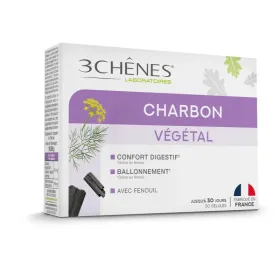 LES 3 CHENES - Activated charcoal for digestive comfort - 30 capsules