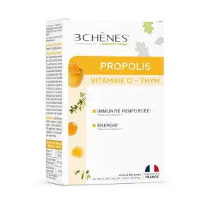 LES 3 CHÊNES - 40 pastilles à sucer à la propolis