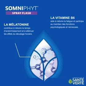 SANTE VERTE - Somniphyt Spray Flash : 1,9mg Mélatonine et Vitamine B6 - 30 ml