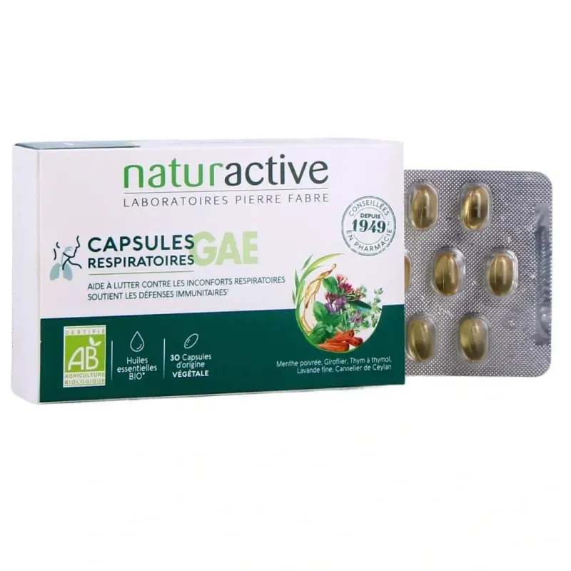 NATURACTIVE - Capsules Respiratoires GAE Bio : Confort Respiratoire - 30 Capsules