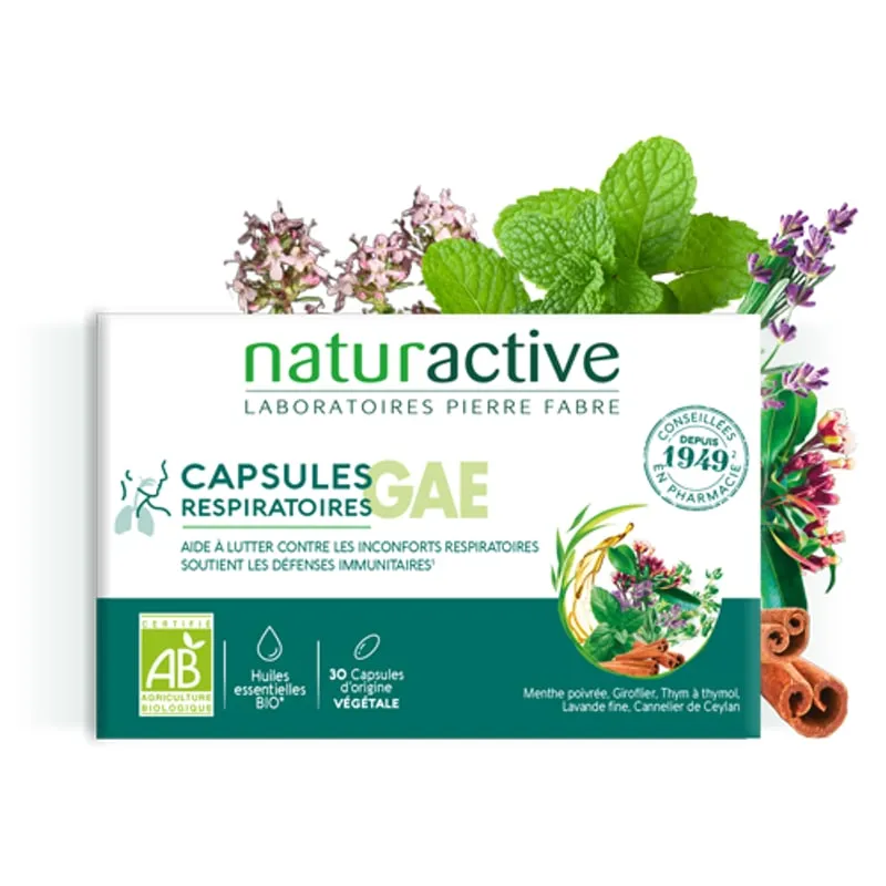 NATURACTIVE - Capsules Respiratoires GAE Bio : Confort Respiratoire - 30 Capsules